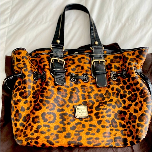 Dooney & Bourke Chiara Multicolor Leather Leopard Printed...